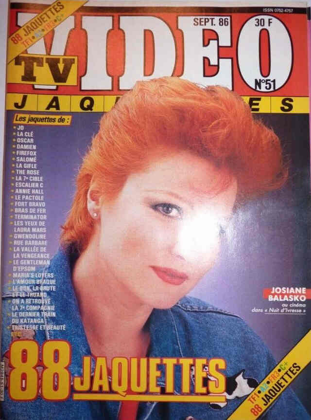 TV VIDEO JAQUETTES magazine side cover Issue 51 September 1986