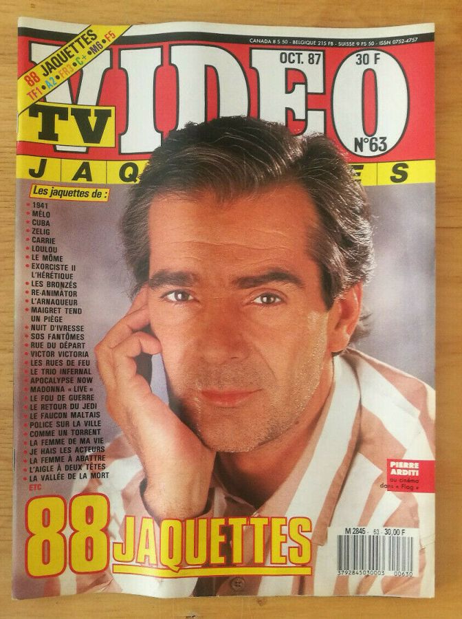 TV VIDEO JAQUETTES magazine side cover Issue 63 October 1987