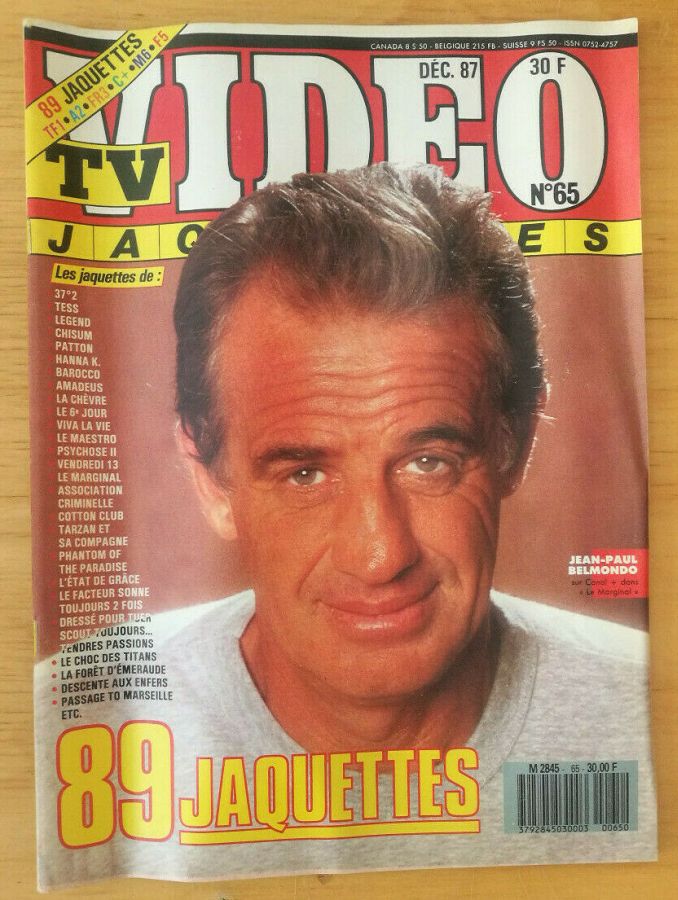 TV VIDEO JAQUETTES magazine side cover Issue 65 December 1987