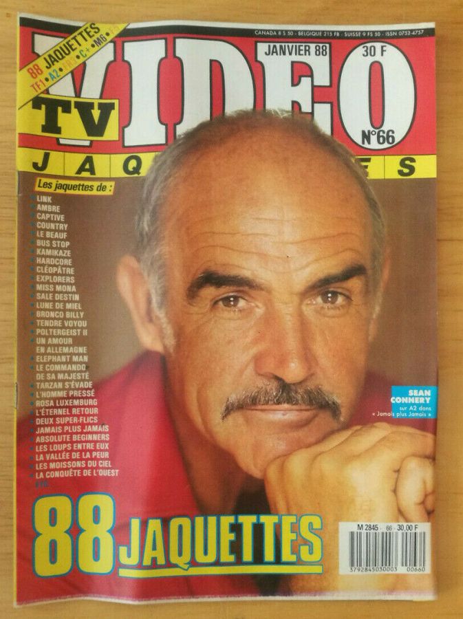 TV VIDEO JAQUETTES magazine side cover Issue 66 January 1988