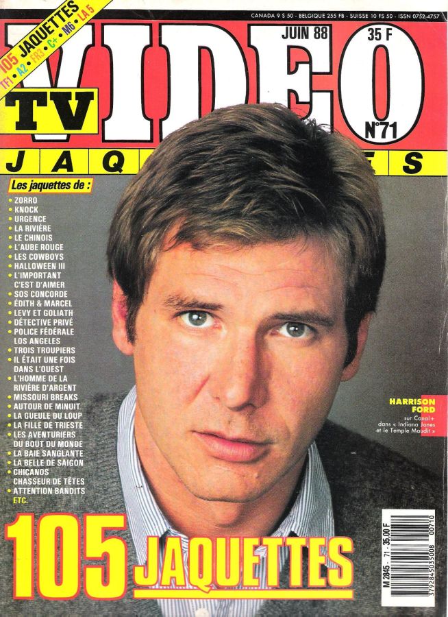TV VIDEO JAQUETTES magazine side cover Issue 71 June 1988
