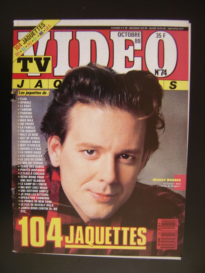TV VIDEO JAQUETTES magazine side cover Issue 74 October 1988