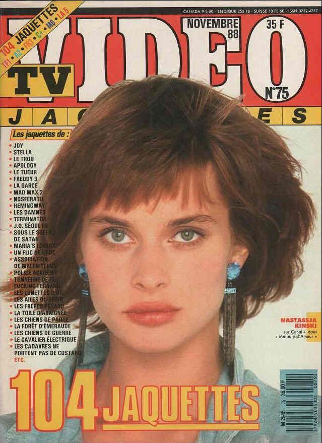 TV VIDEO JAQUETTES magazine side cover Issue 75 November 1988