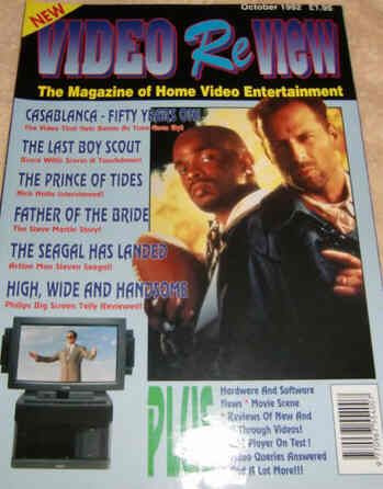 VIDEO REVIEW (UK) magazine side cover October 1992