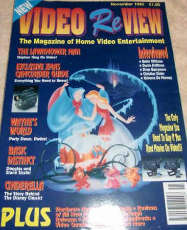 VIDEO REVIEW (UK) magazine side cover November 1992