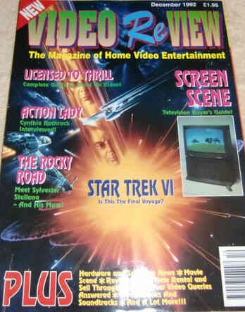 VIDEO REVIEW (UK) magazine side cover December 1992