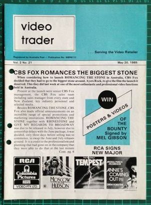 VIDEO TRADER magazine side cover 20 May 1985