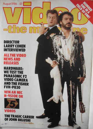 VIDEO-THE MAGAZINE magazine side cover August 1986