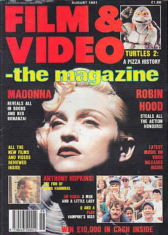 VIDEO-THE MAGAZINE magazine side cover August 1991