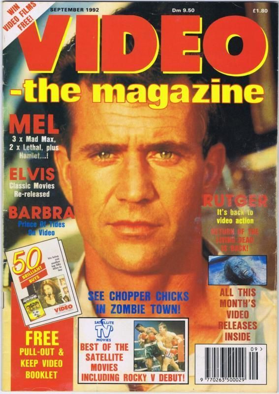 VIDEO-THE MAGAZINE magazine side cover September 1992