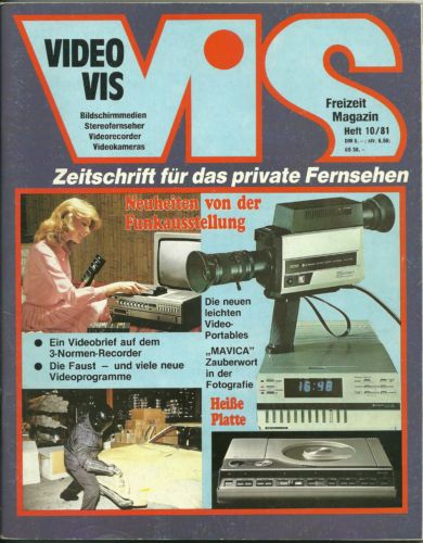 VIDEO VIS magazine side cover Issue 10  1981