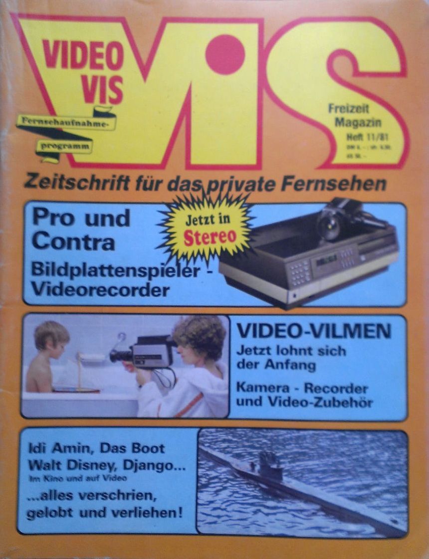 VIDEO VIS magazine side cover Issue 11  1981