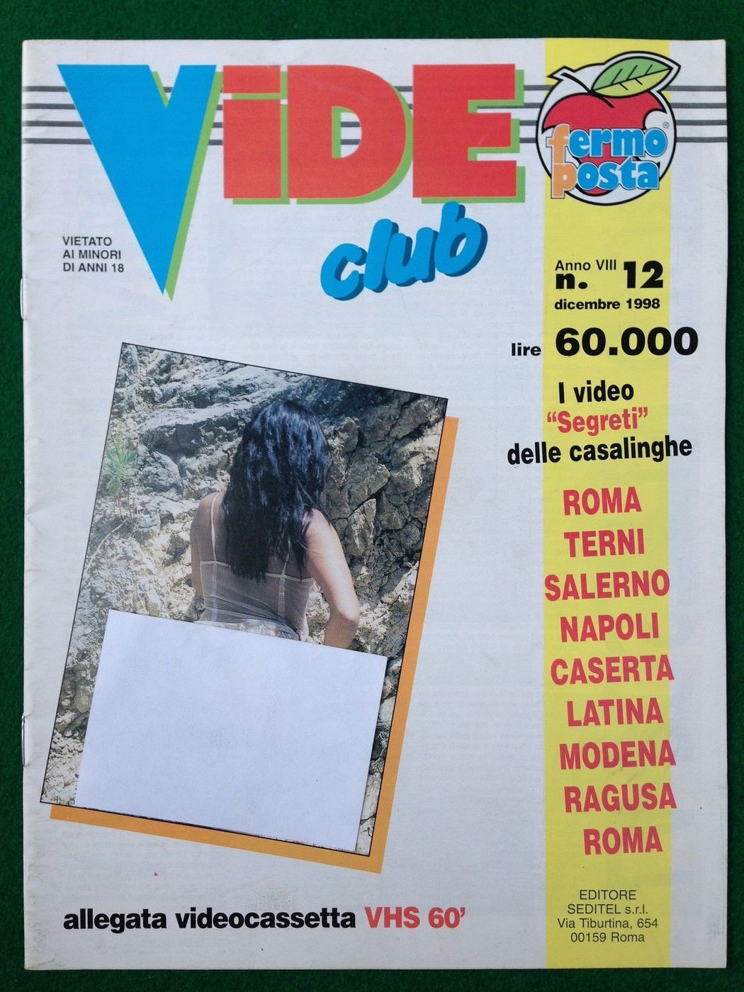 VIDEO CLUB (It) magazine side cover Issue 12 December 1998