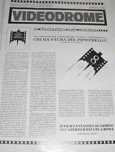 VIDEODROME magazine side cover April 1988