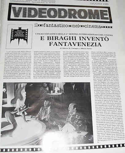 VIDEODROME magazine side cover June 1988