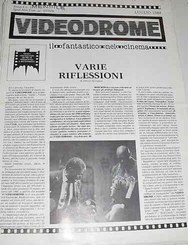 VIDEODROME magazine side cover July 1988