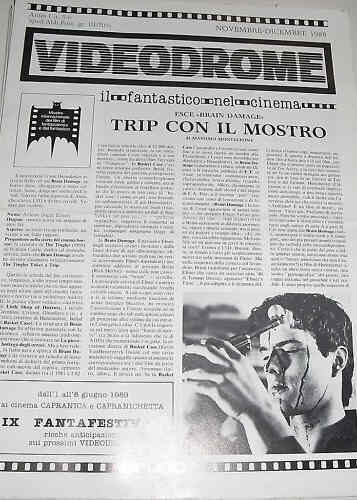 VIDEODROME magazine side cover November/December 1988