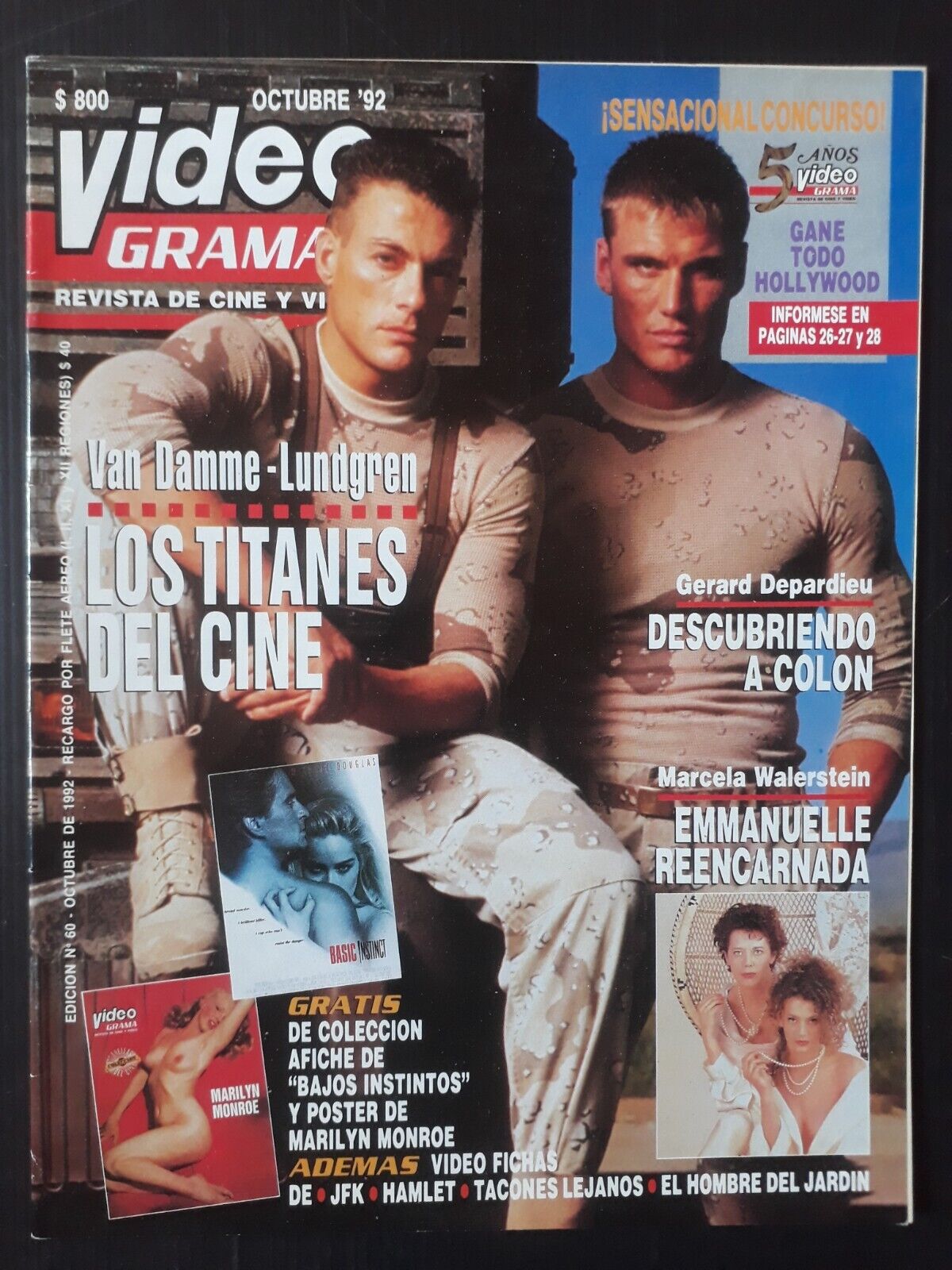 VIDEOGRAMA magazine side cover Issue 60  October 1992