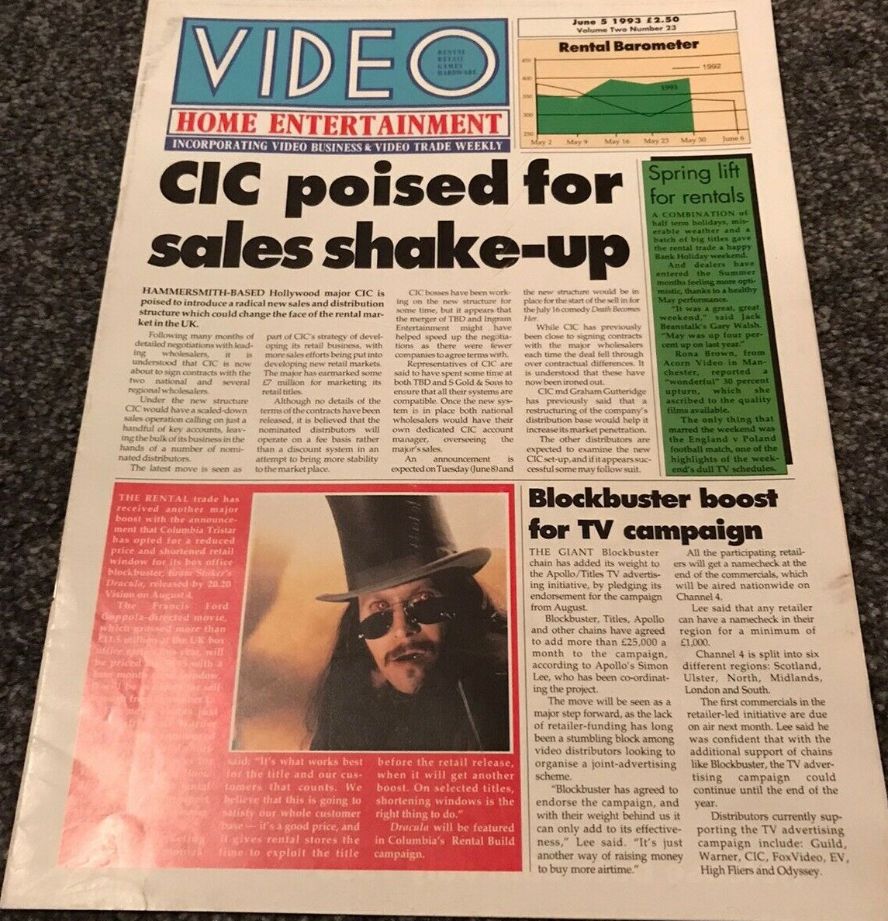 VIDEO HOME ENTERTAINMENT magazine side cover  Vol 2 No  23 5 June 1993