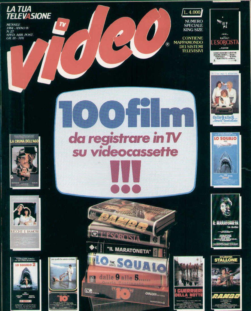 VIDEO (It) magazine side cover Issue 27  1984