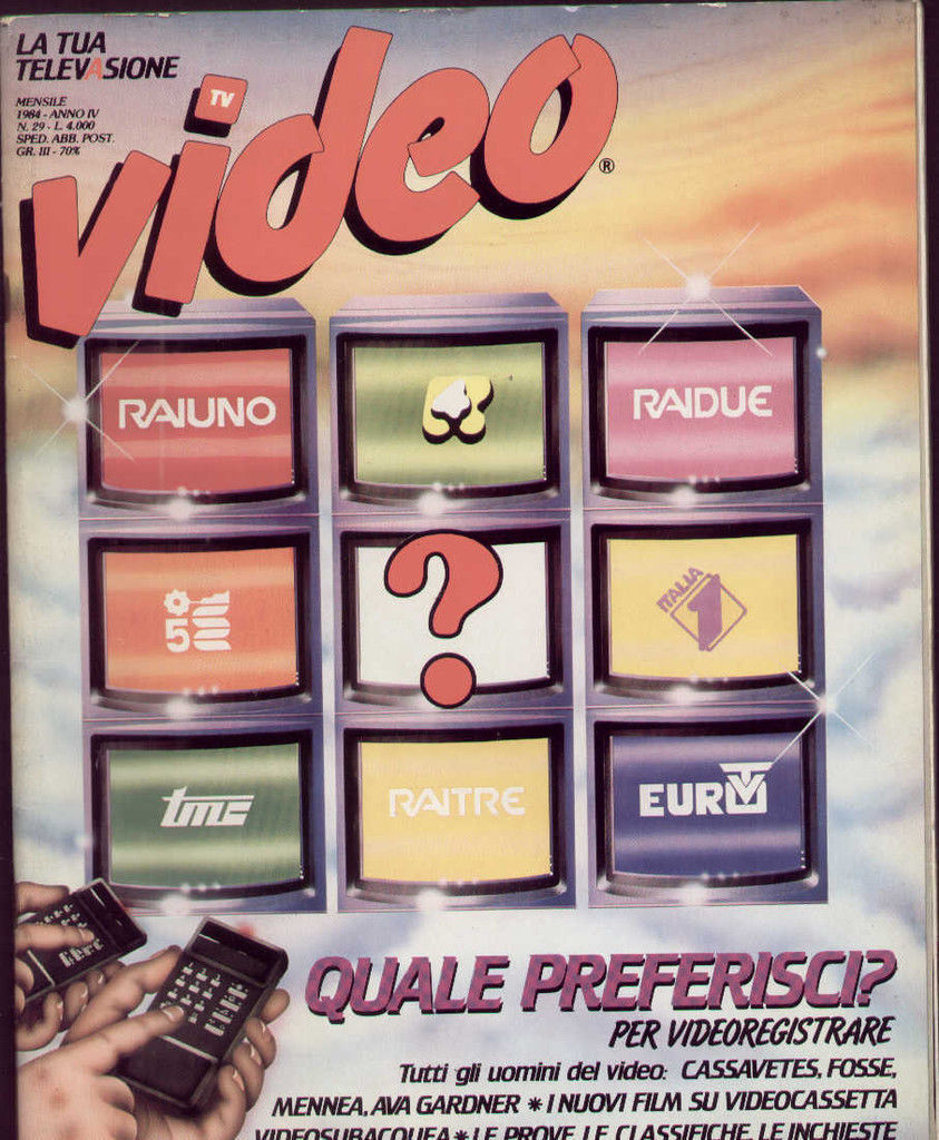 VIDEO (It) magazine side cover Issue 29  1984