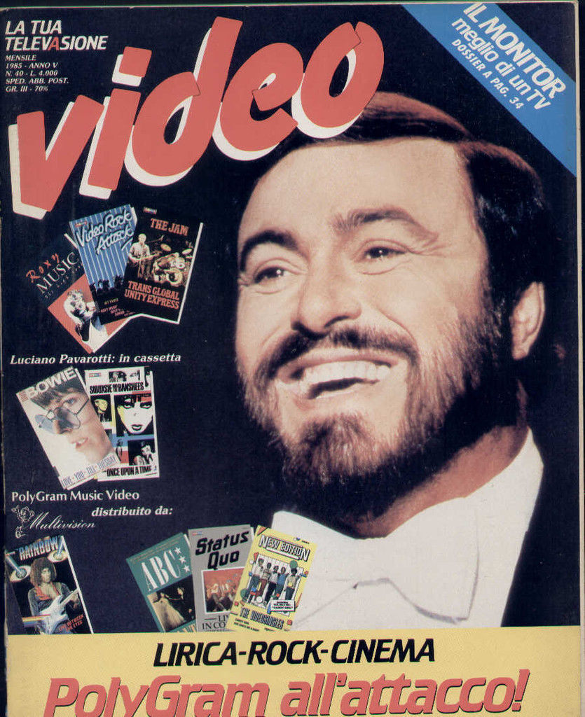VIDEO (It) magazine side cover Issue 40  1985