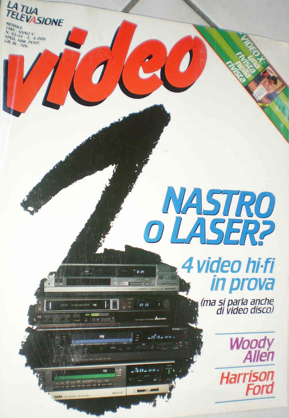 VIDEO (It) magazine side cover Issue 43/44  1985