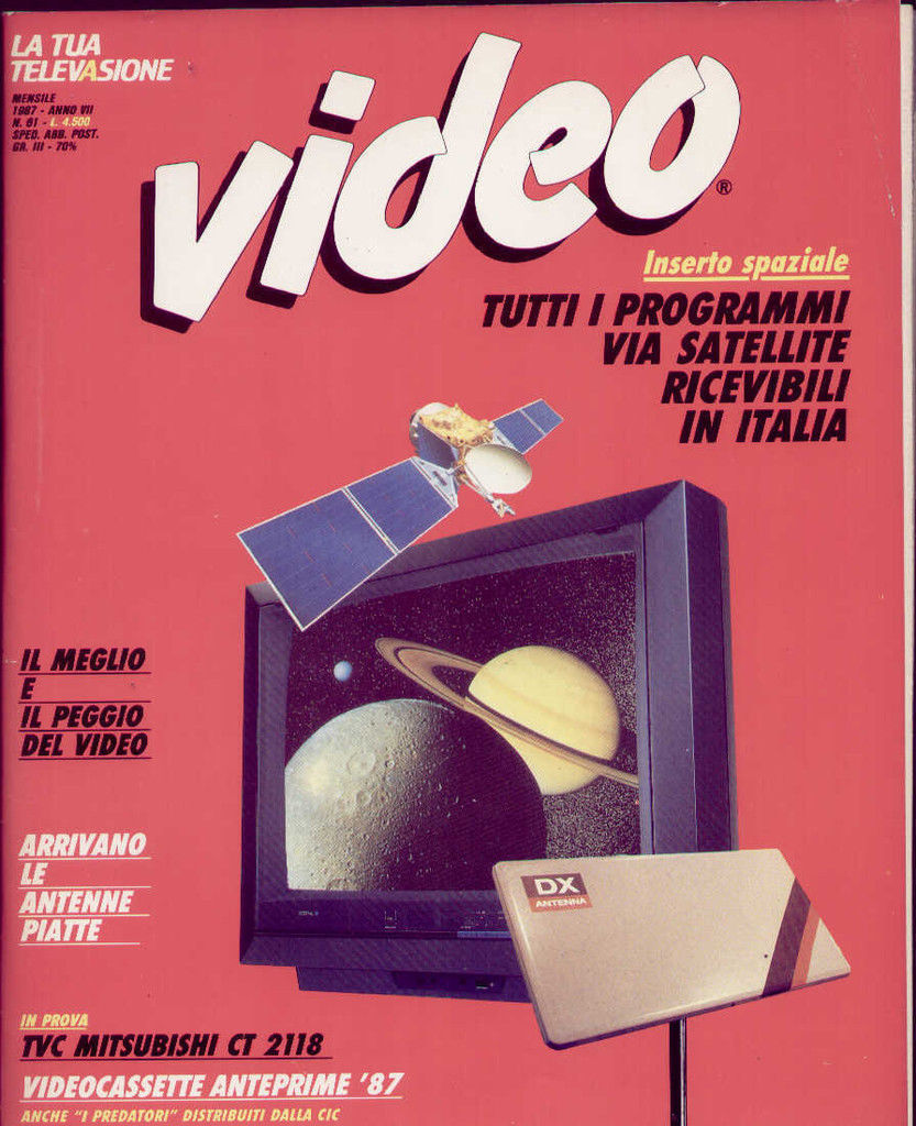 VIDEO (It) magazine side cover Issue 61  1987