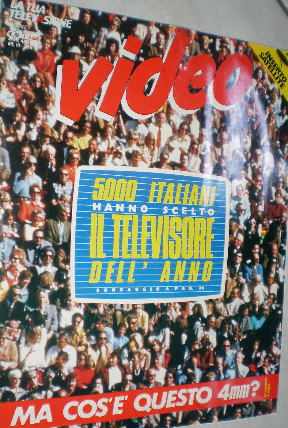 VIDEO (It) magazine side cover Issue 62  1987
