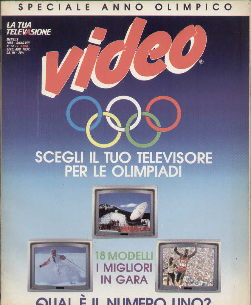VIDEO (It) magazine side cover Issue 74  1988
