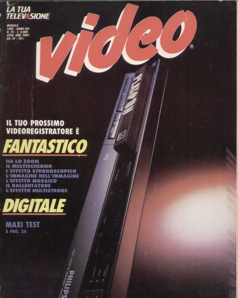 VIDEO (It) magazine side cover Issue 75  1988