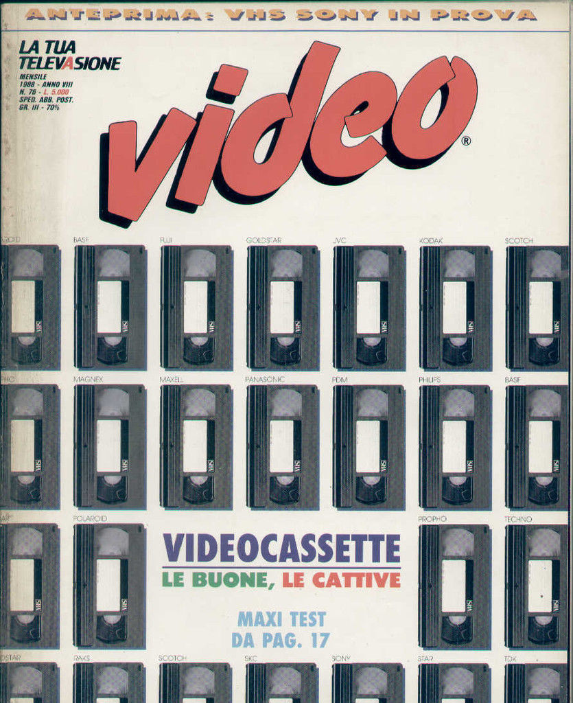 VIDEO (It) magazine side cover Issue 76  1988