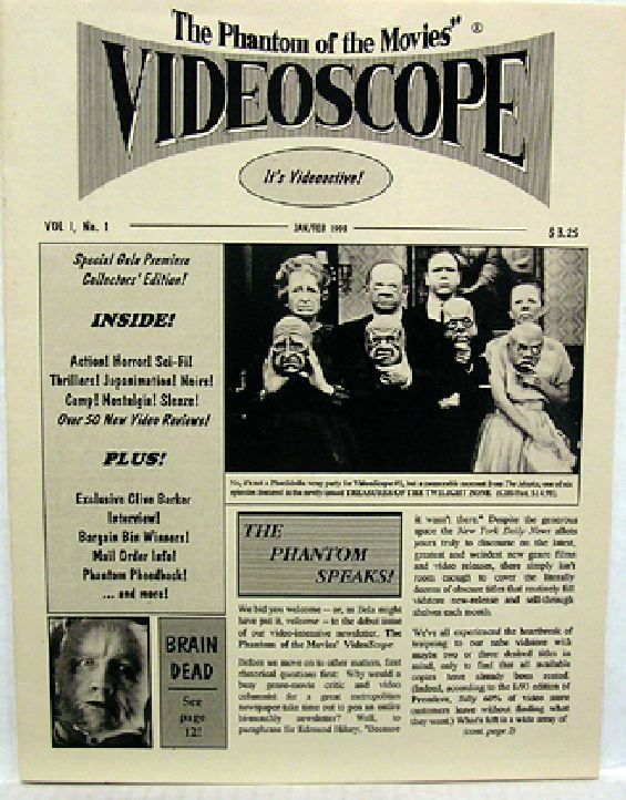 VIDEOSCOPE magazine side cover Issue 1 January/February 1993