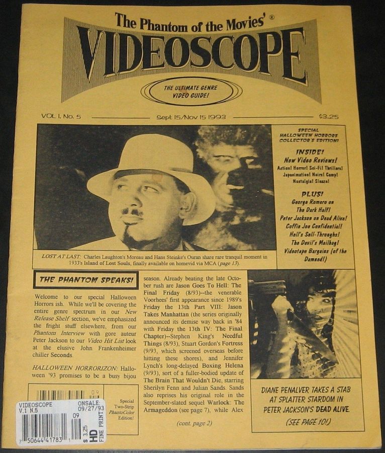 VIDEOSCOPE magazine side cover Issue 5 September-November 1993