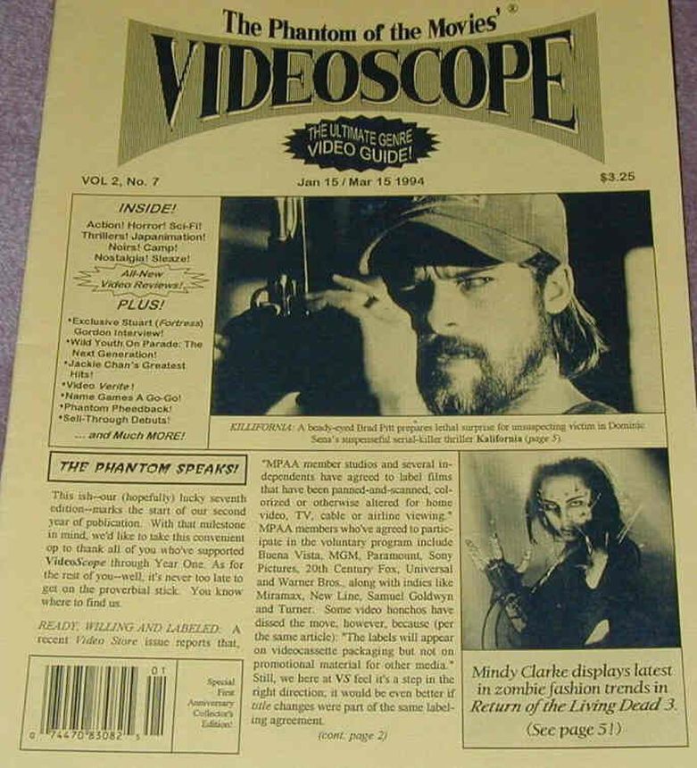 VIDEOSCOPE magazine side cover Issue 7 January-March 1994