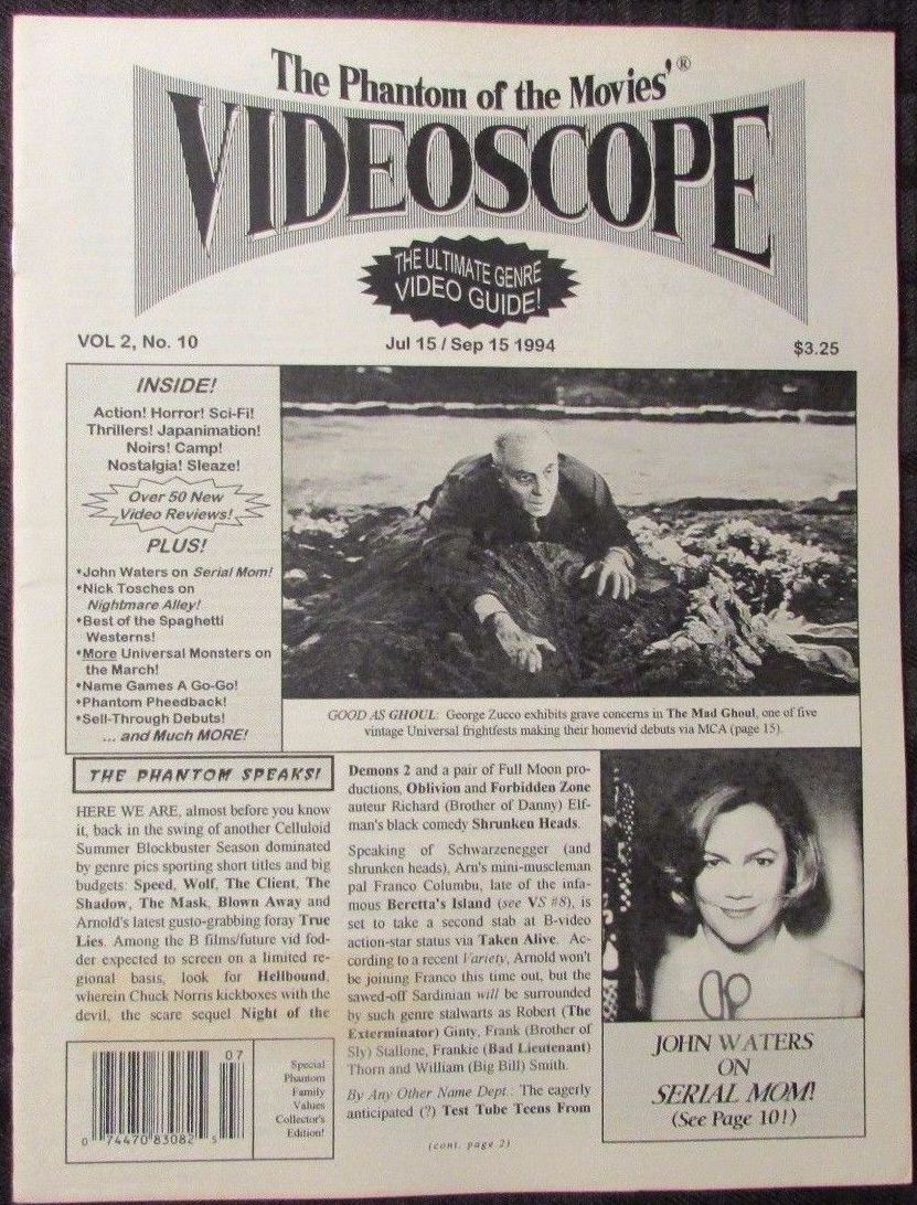 VIDEOSCOPE magazine side cover Issue 10 July-September 1994