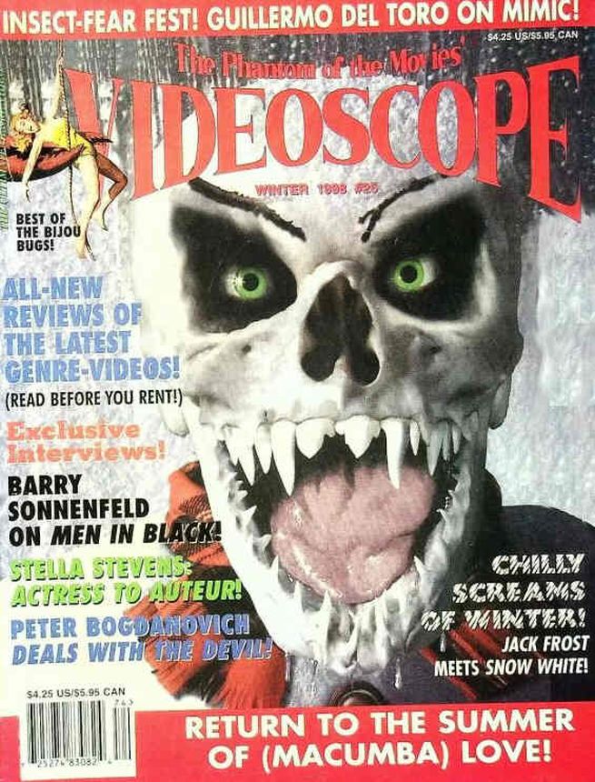 VIDEOSCOPE magazine side cover Issue 25 Dec/January/February 1998