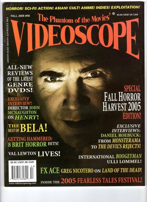 VIDEOSCOPE magazine side cover Issue 56 September/October/November 2005