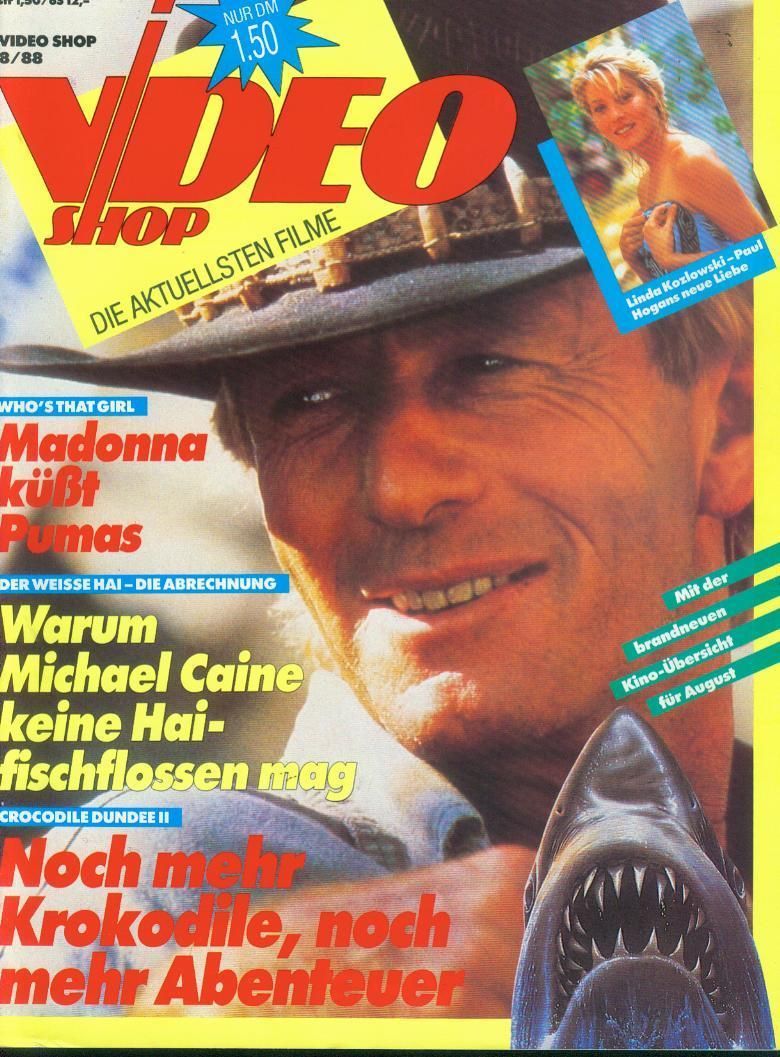 VIDEO SHOP magazine side cover August 1988