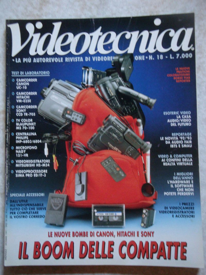 VIDEOTECNICA magazine side cover Issue 18  December 1991