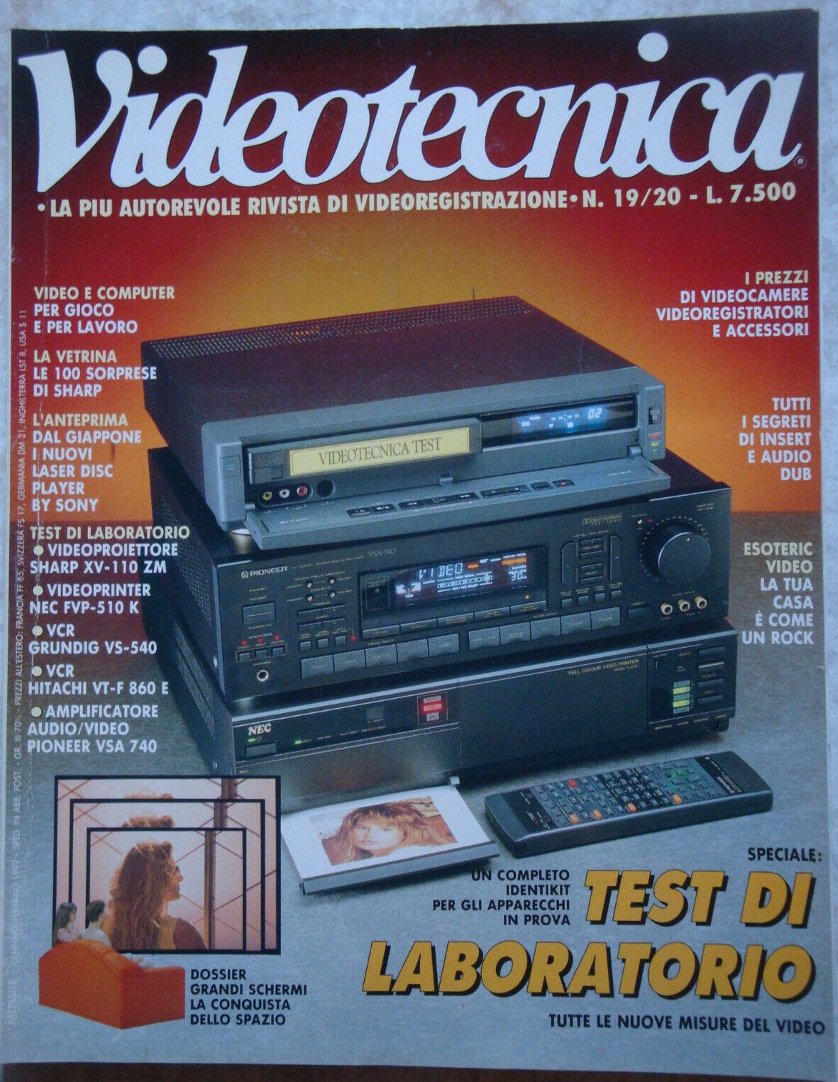 VIDEOTECNICA magazine side cover Issue 19-20  February 1992