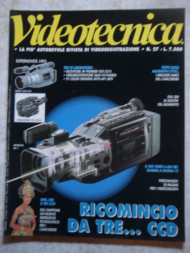 VIDEOTECNICA magazine side cover Issue 27  November 1992