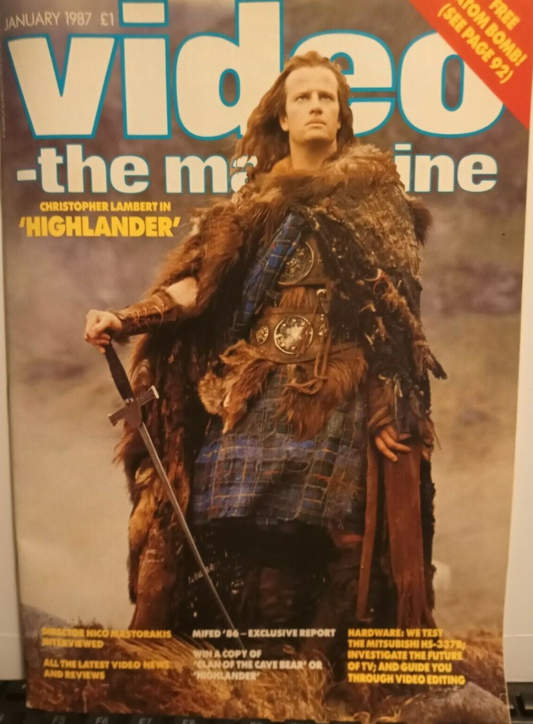 VIDEO-THE MAGAZINE magazine side cover  January 1987