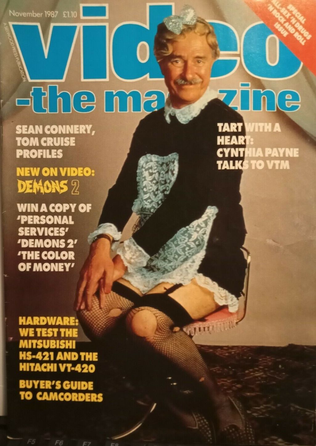 VIDEO-THE MAGAZINE magazine side cover  November 1987