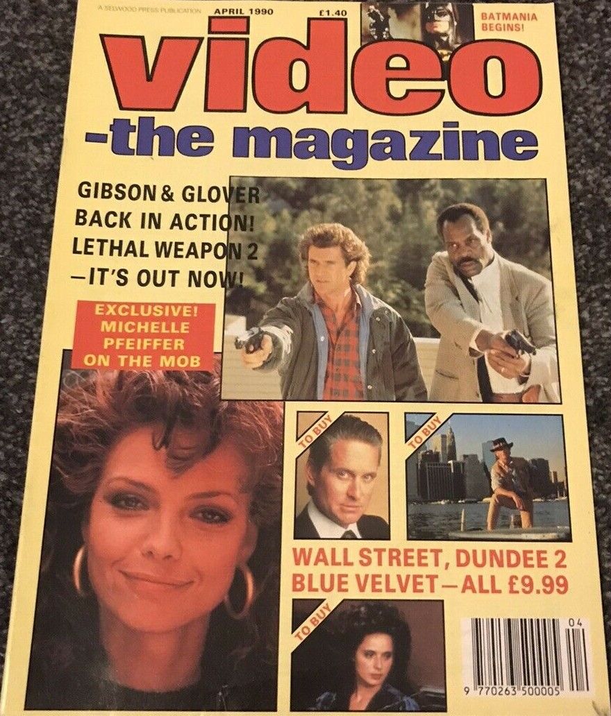 VIDEO-THE MAGAZINE magazine side cover  April 1990