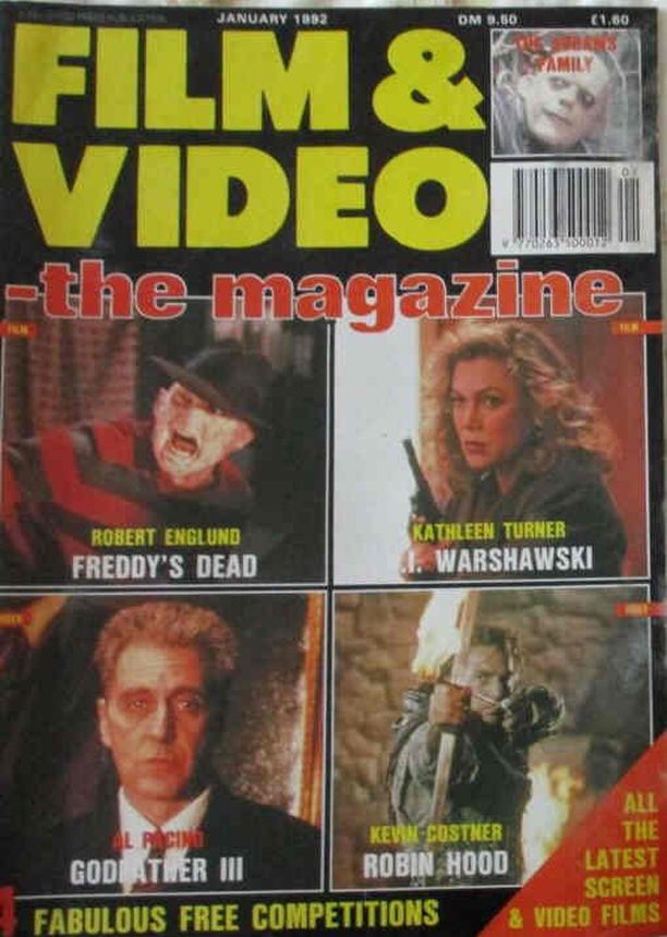 VIDEO-THE MAGAZINE magazine side cover  January 1992