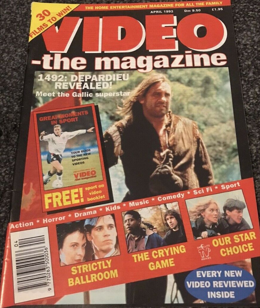 VIDEO-THE MAGAZINE magazine side cover  April 1993