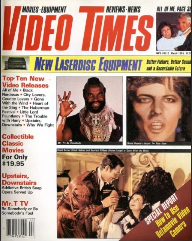 VIDEO TIMES (USA) magazine side cover  March 1985