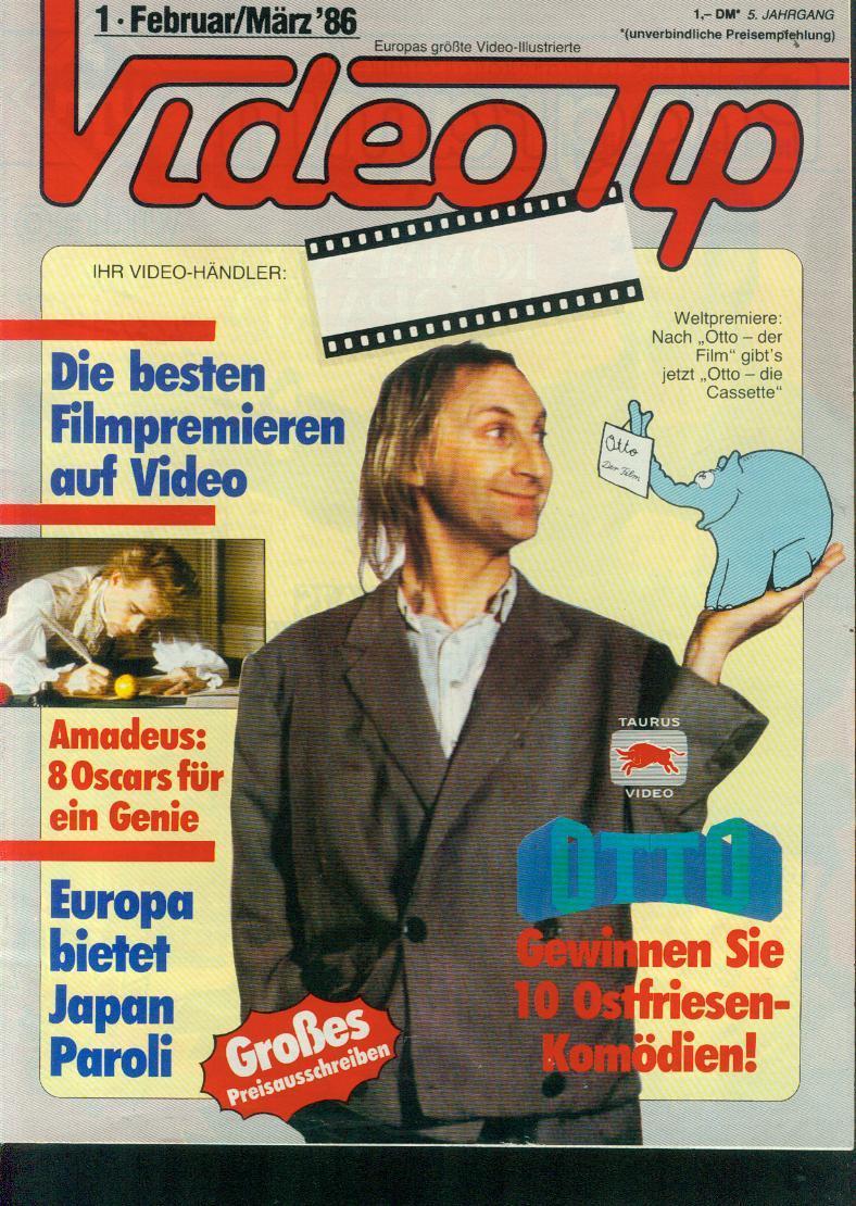 VIDEO TIP magazine side cover Issue 1  February/March 1986