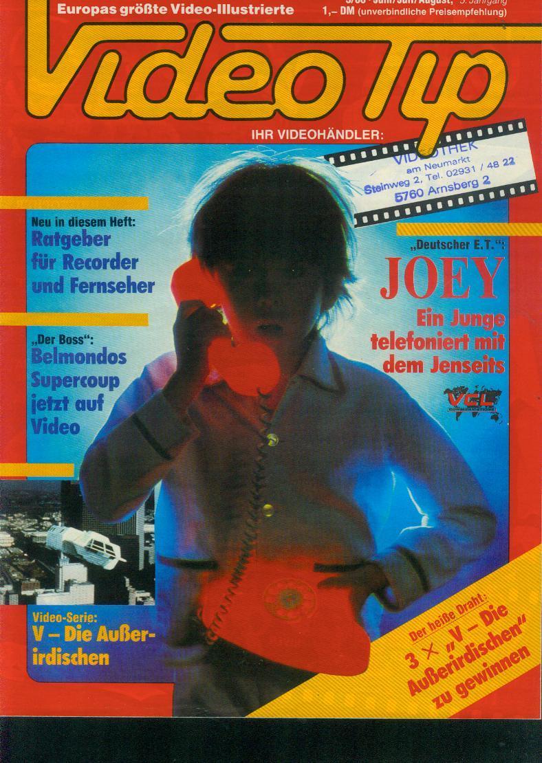 VIDEO TIP magazine side cover Issue 3 June/August 1986